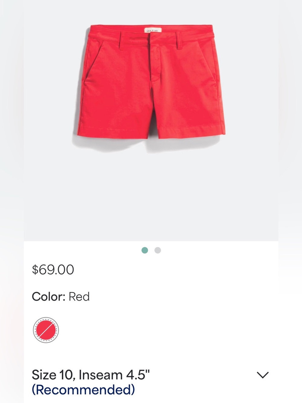 Lila Ryan “Susannah” Red Chino Shorts